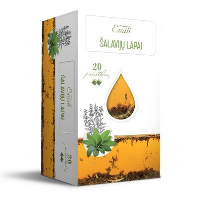 EMILI ŠALAVIJŲ LAPAI, žolelių arbata, 20 vnt., 1.5 g