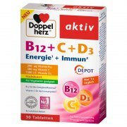 Energijai ir imunitetui B12+C+D3 DOPPELHERZ AKTIV DEPOT, 30 tab.