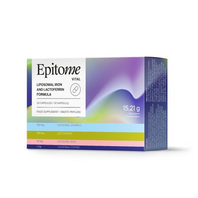 EPITOME VITAL LIPOSOMAL IRON AND LACTOFERRIN FORMULA, 30 kapsulių