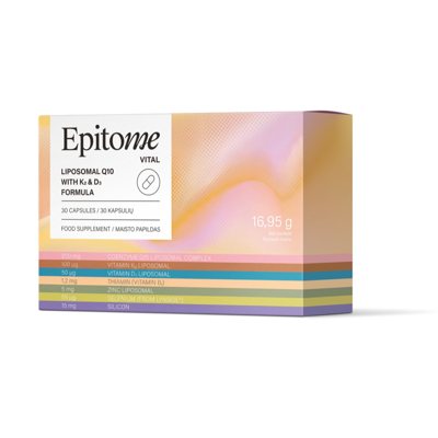 EPITOME VITAL LIPOSOMAL Q10, su K2&D3 formula, 30 kapsulių