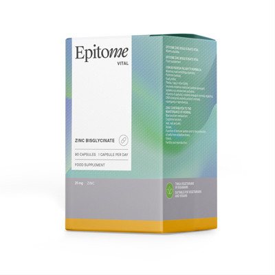 EPITOME VITAL ZINC BISGLYCINATE 25 mg, 90 kapsulių