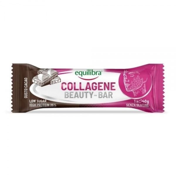 EQUILIBRA kolageno batonėlis COLLAGENE BEAUTY-BAR, kakavos skonio, 40 g