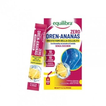 EQUILIBRA maisto papildas Dren Ananas Zero, ananasų skonio, 10 vnt., 10 x 4 g