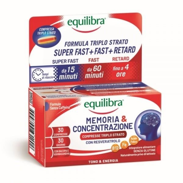 EQUILIBRA maisto papildas MEMORIA CONCENTRAZIONE, 30 tab.