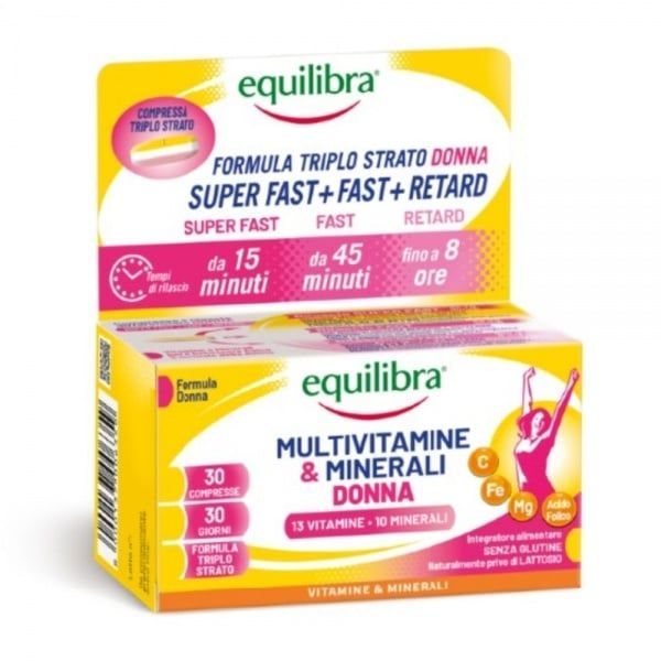 EQUILIBRA maisto papildas moterims MULTIVITAMINE & MINERALI DONNA, 30 tab.
