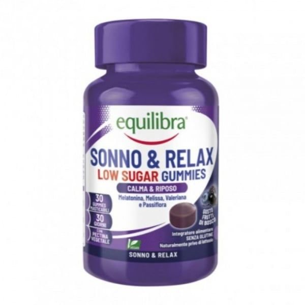 EQUILIBRA maisto papildas SONNO & RELAX, miško uogų skonio, 30 guminukų