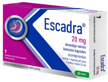 ESCADRA 20 mg skrandyje neirios kietosios kapsulės N7