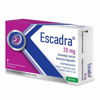 ESCADRA, 20mg, skrandyje neirios kietosios kapsulės, N7