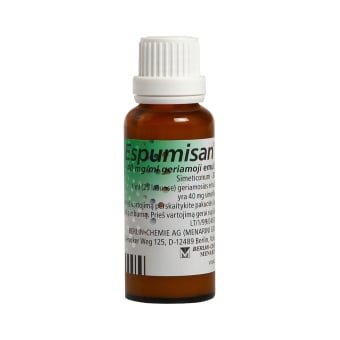 Espumisan L 40 mg/ml geriamieji lašai (emulsija), geriamoji emulsija, N1, 30 ml