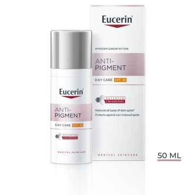 EUCERIN Anti-Pigment dieninis veido kremas SPF 30 į hiperpigmentaciją linkusiai odai, 50 ml