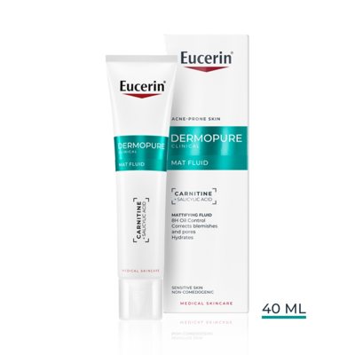 EUCERIN DERMOPURE CLINICAL, matinį efektą suteikiantis fluidas, 40 ml