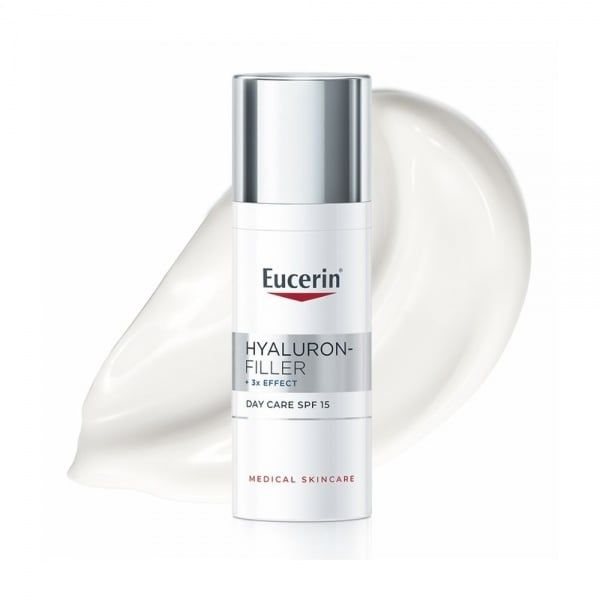 EUCERIN dieninis veido kremas normaliai ir mišriai odai, HYALURON-FILLER +3X EFFECT, SPF15, 50 ml