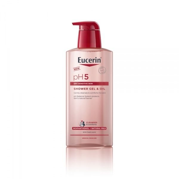EUCERIN dušo gelis ir aliejus, pH5, 400 ml