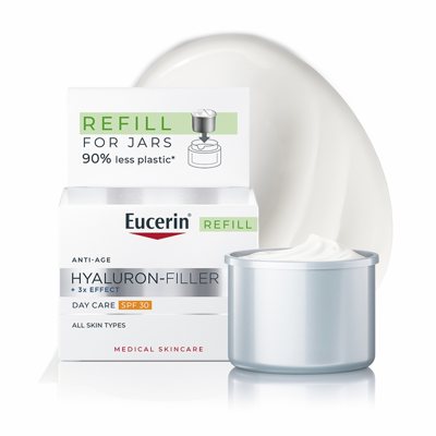 Eucerin Hyaluron-Filler + 3x Effect, dieninis kremas, SPF 30, papildymas, 50 ml