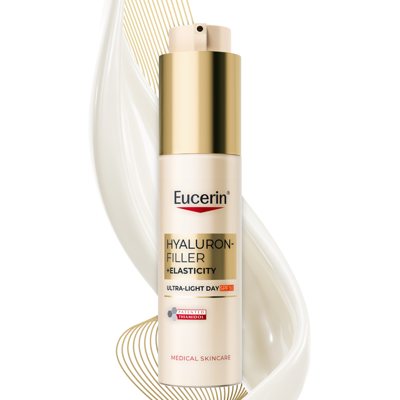 EUCERIN HYALURON-FILLER + ELASTICITY, itin lengvos tekstūros dieninis kremas, SPF50