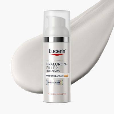 EUCERIN Hyaluron-Filler + Longevity Epigenetic dieninis veido kremas SPF 30 su Epicelline ir hialurono rūgštimi, 50 ml