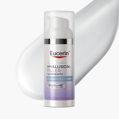 EUCERIN Hyaluron-Filler + Longevity Epigenetic naktinis veido kremas su Epicelline® ir hialurono rūgštimi, 50 ml