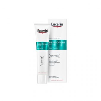 EUCERIN matinį efektą suteikiantis fluidas riebiai, į aknę linkusiai odai DERMOPURE CLINICAL, 40 ml