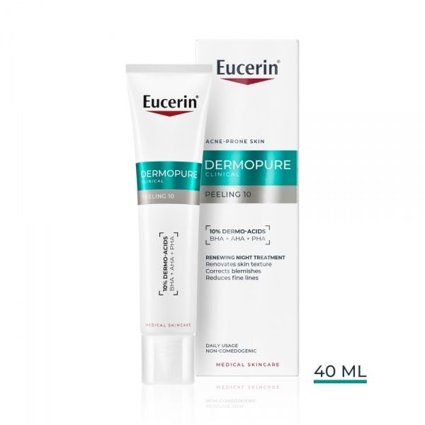 EUCERIN naktinė šveičianti veido priemonė DERMOPURE CLINICAL, 40 ml