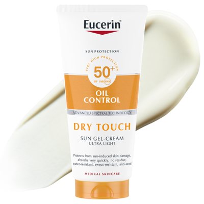 EUCERIN OIL CONTROL DRY TOUCH, gelinis kremas nuo saulės kūnui, SPF50+, 200 ml
