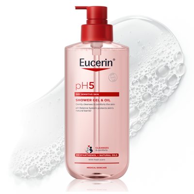 EUCERIN pH5, dušo gelis ir aliejus, 400 ml