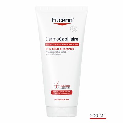 EUCERIN pH5, švelnus šampūnas jautriai galvos odai, 200 ml