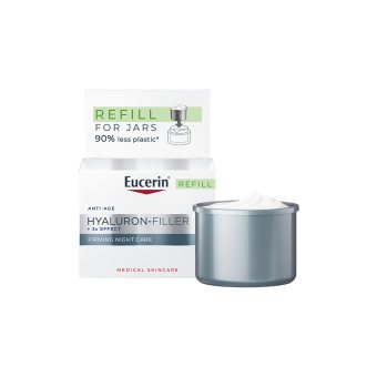 EUCERIN stangrinamasis naktinis kremas HYALURON-FILLER +3x EFFECT, papildymo pakuotė, 50 ml