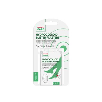 EUROCARE hidrokoloidiniai pūslių pleistrai, 5 vnt., 6.9 x 4.4 cm