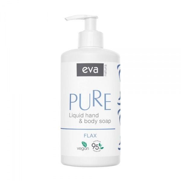 EVA NATURA rankų ir kūno muilas su linais PURE, 500 ml