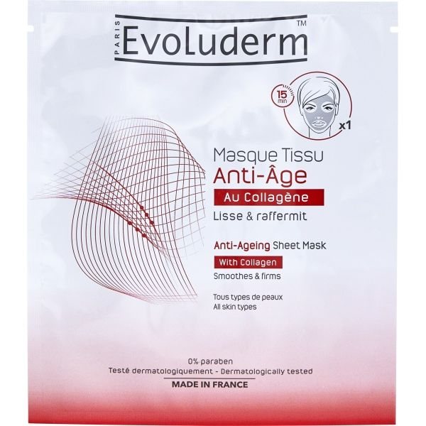 EVOLUDERM lakštinė veido kaukė su kolagenu, 1 vnt