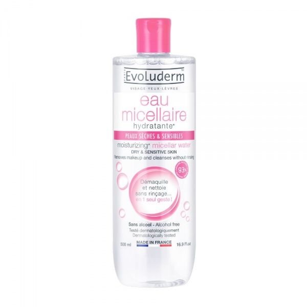 EVOLUDERM micelinis vanduo jautriai ir sausai odai, 500 ml