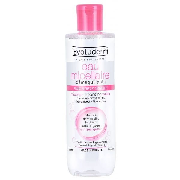 EVOLUDERM micelinis vanduo sausai, jautriai odai, 250 ml