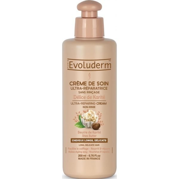 EVOLUDERM nenuplaunamas plaukų kremas DELICE DE KARITE, 200 ml