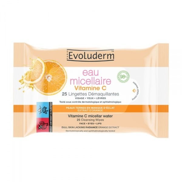 EVOLUDERM servetėlės veidui su vitaminu C, 25 vnt
