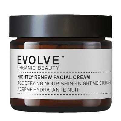 EVOLVE ORGANIC BEAUTY, Naktinis veido kremas „Nightly Renew“, ekologiškas, 60 ml