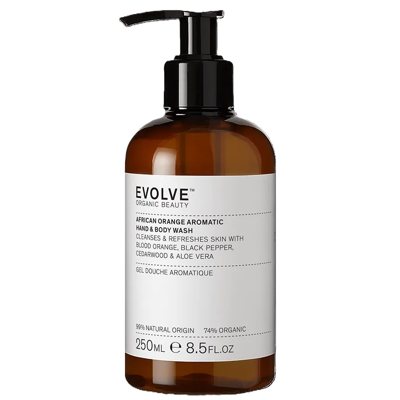 EVOLVE ORGANIC BEAUTY, Rankų ir kūno prausiklis „African Orange“, 250 ml