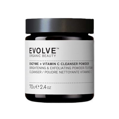 EVOLVE ORGANIC BEAUTY, Valomieji milteliai veidui prausti su enzimais ir vitaminu C, 70 g