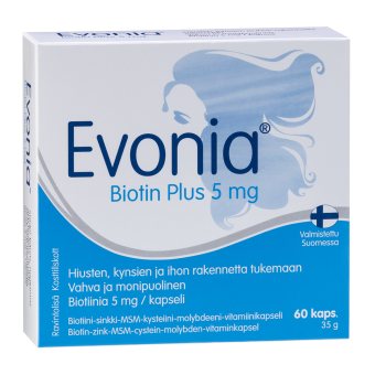 EVONIA BIOTIN PLUS, 60 kapsulių