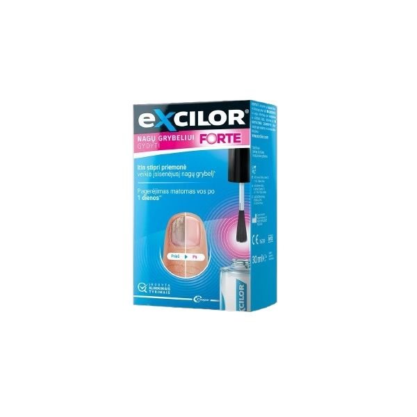 EXCILOR teptukas nagų grybeliui gydyti FORTE, 30 ml