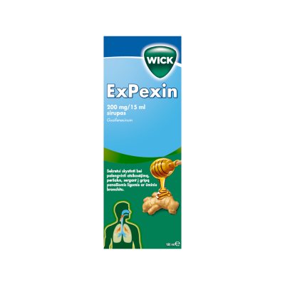 EXPEXIN 200 mg/ sirupas 180 ml, 15 ml