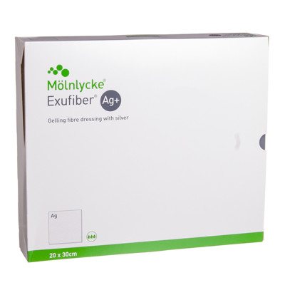 EXUFIBER AG+, geliu virstantis tvarstis, 5 vnt., 20 x 30 cm
