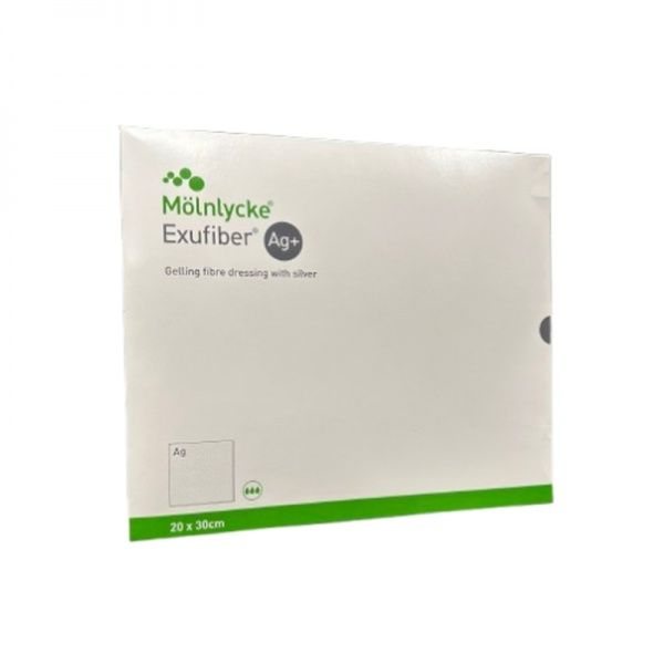 EXUFIBER hidrokoloidinis tvarstis Ag+, x 30 cm, 5 vnt., 20 cm
