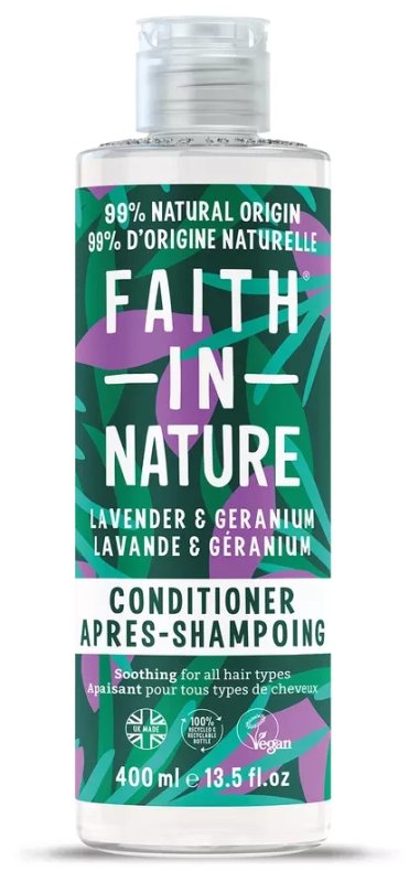 FAITH IN NATURE Lavender & Geranium, maitinantis kondicionierius, Vnt, 400 ml