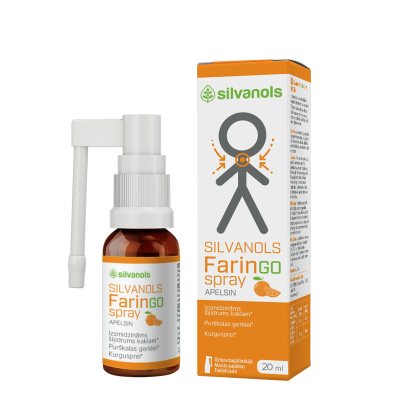 FARINGOSPRAY apelsinų skonio purškalas gerklei su šaltalankiais ir medetkomis, 20 ml