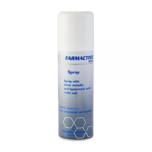 FARMACTIVE purškalas su metaliniu sidabru ir hialurono rūgšties natrio druska SILVER SPRAY, 125 ml