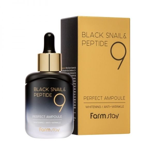 FARMSTAY veido serumas BLACK SNAIL & PEPTIDE 9 PERFECT, 35 ml
