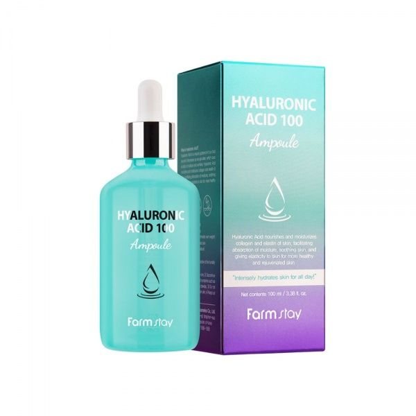 FARMSTAY veido serumas HYALURONIC ACID 100 AMPOULE, 100 ml