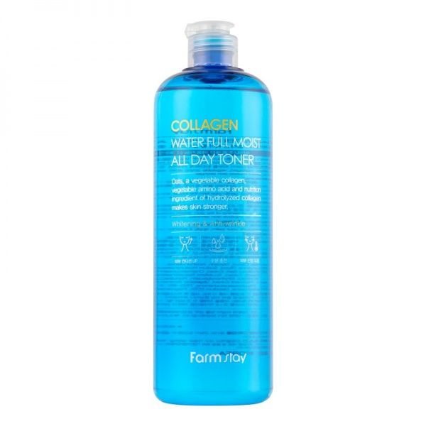 FARMSTAY veido tonikas COLLAGEN WATER FULL MOIST ALL DAY, 500 ml