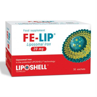 FE-LIP® Liposominė geležis 20 mg, 30 paketėlių