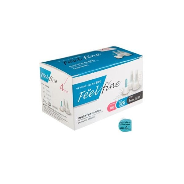 FEELFINE insulino adata PEN, 32G, 100 vnt., 4 mm